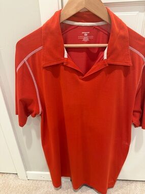 Patagonia Men's Orange Short-Sleeve Polo Shirt